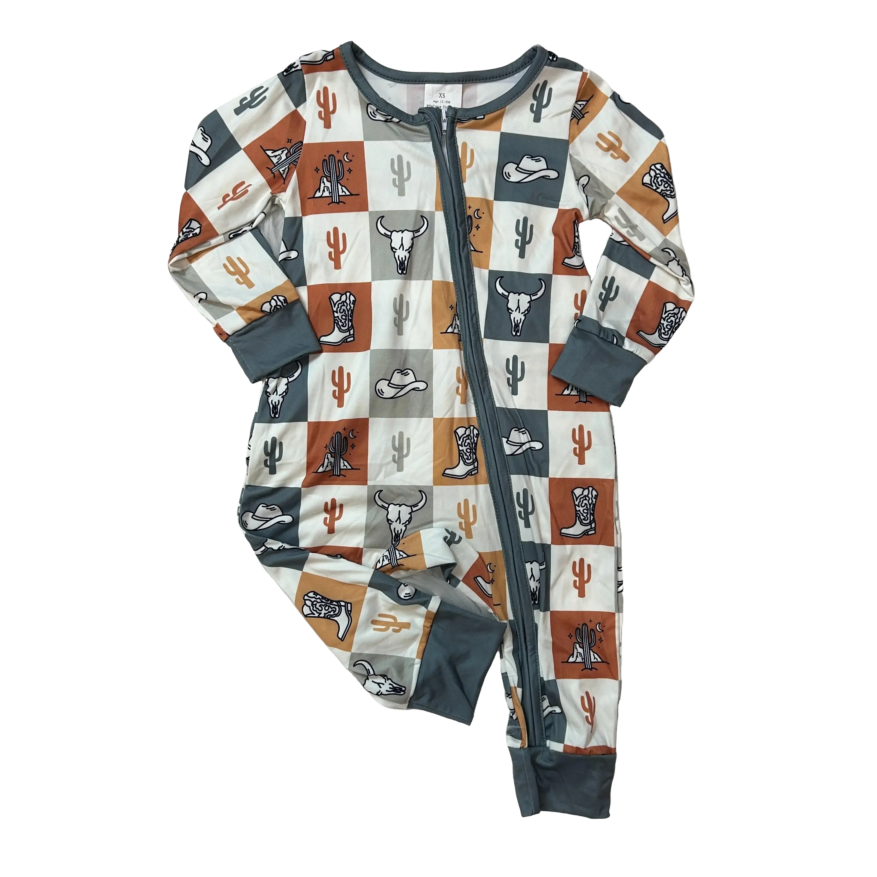 Baby Boys' Graphic Pajama Romper, Soft Milk Silk Skull Print Long Sleeve Sleepwear for All-Night Comfort, Baby Clothing, Sleepwear Set, 0-3M, 12-18M, 2T, 3-6M