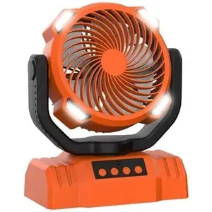4 Speeds Camping Fan with LED Light and Remote,10000mAh Auto-Oscillating Rechargeable Desk Fan with Hook & Storage Bag, USB Tent Fans Portable, for Outdoor