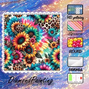 DIY 5D Flocking Diamond Painting Kit, AB Drill, Fairy Dust Drill, Crystal Drill, Flowers, Colors, Animal Prints, Diamond Embroidery, Special Craft Art Kit, Wall Decor, Gift for Family, Loved Ones, Friends