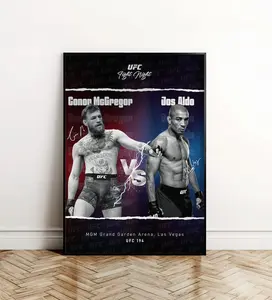 Conor McGregor vs Jose Aldo UFC 194 Poster Unframed , Mma Knockout Art Poster Unframed , 13 Second KO Digital Fight Poster Unframed , UFC Wall Decor, Ufc Fights Poster Unframed