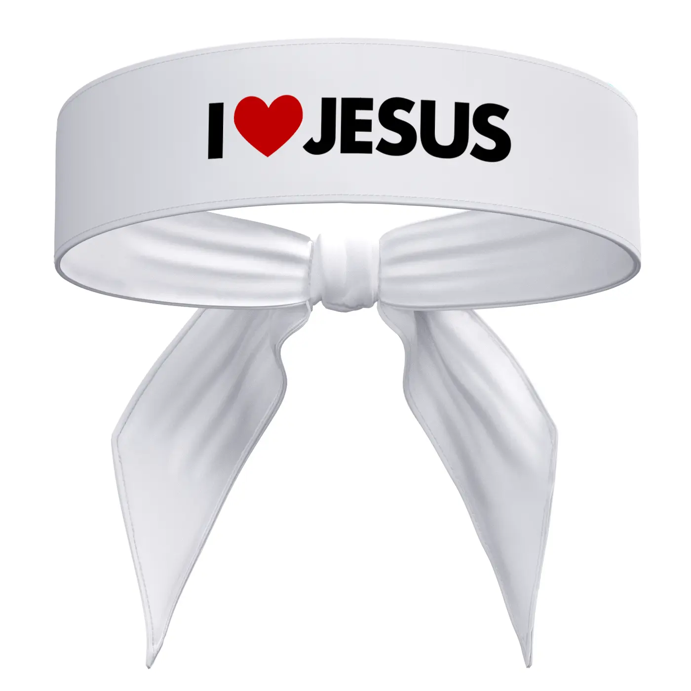 I Heart Jesus I Love Jesus Sports Tie Headband White Black Red Faith Christian Athletic Stretch Sweatband Head Sweat Band Running Football Soccer Yoga Accessories Boys Girls Mens Women's Head Band Head Tie God Workout Sweat Philippians 4:13
