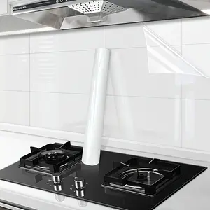 Self-Adhesive Plastic Wall Protection Film, Waterproof Oilproof Removable Film for Kitchen Tile Home Decor Dormitory Decoration