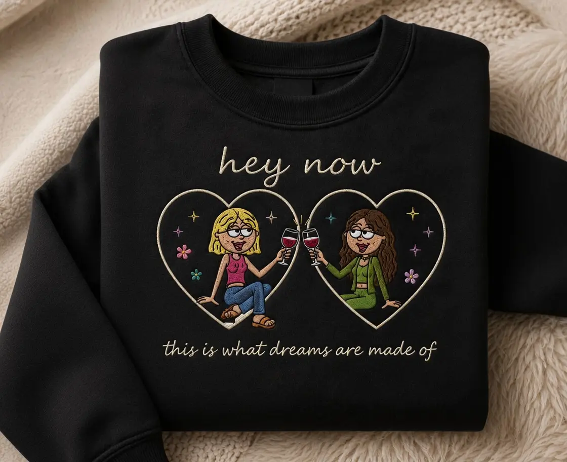 Dreams Are Made Of Embroidered Sweatshirt, Retro Y2K Pop Culture Nostalgia Crewneck Hoodie