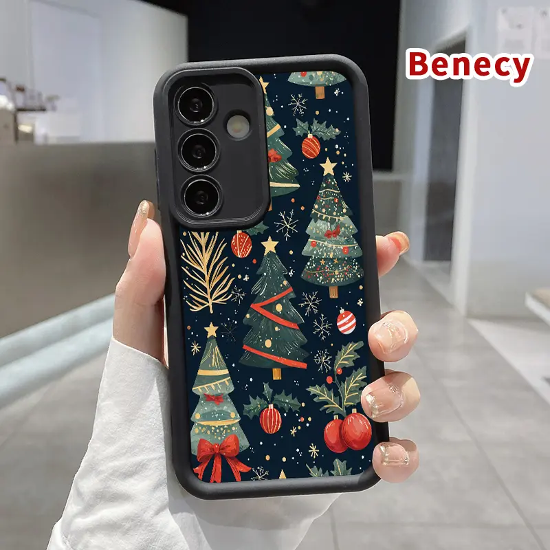 Phone case Compatible with Galaxy S23 Ultra S24 Plus S25 S22+ Christmas Tree Reverie Anti-Scratch Shockproof TPU Bumper Drop-proof Cover