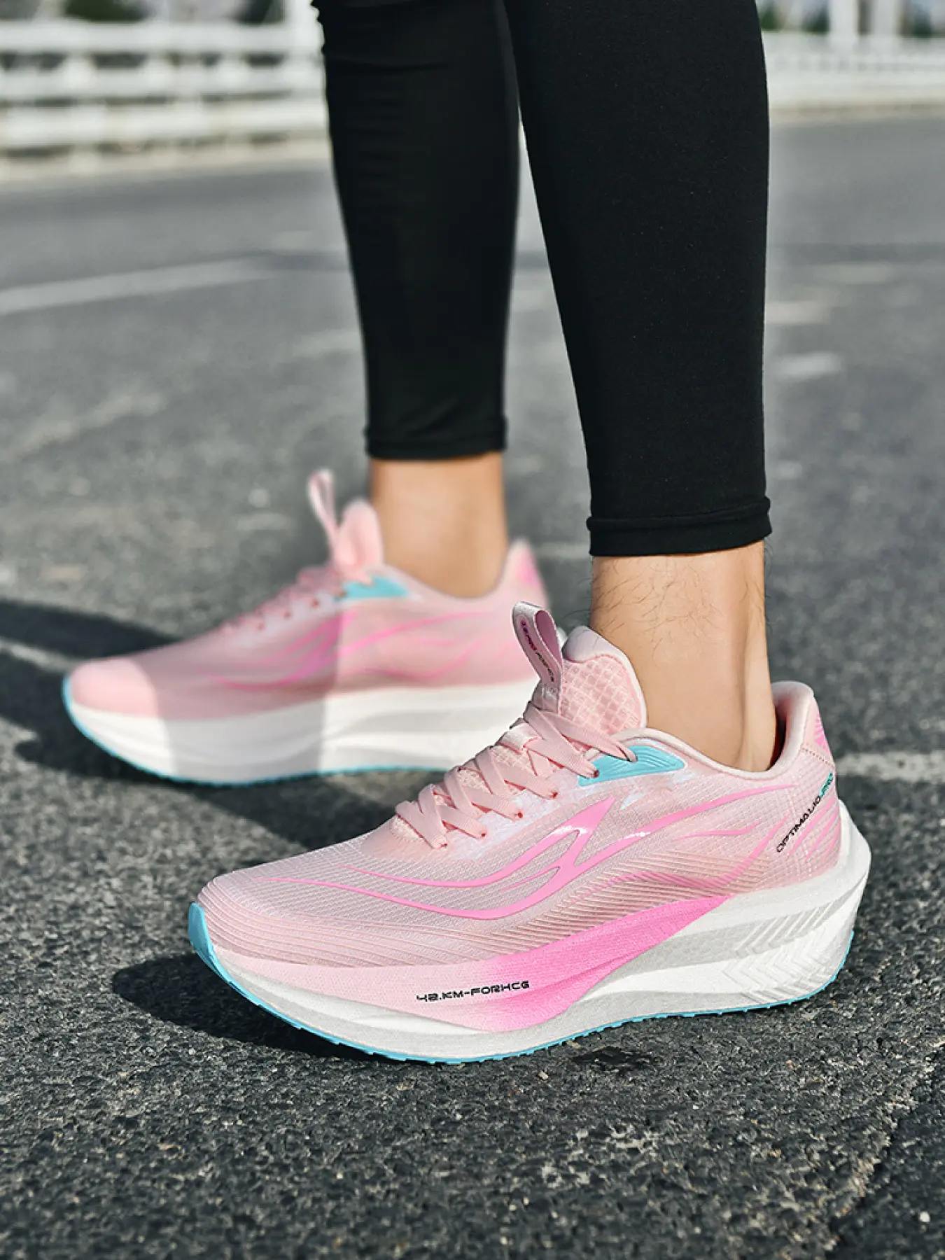 Couple Professional Marathon Athletic Running Shoes, Breathable Woven Mesh Thick Sole Height Increasing, Carbon Plate Boost for Daily Jogging and Commute