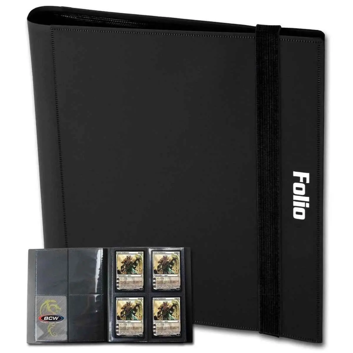 BCW Trading Card Storage Binder with 4 Plastic Pockets, 160-Card Capacity for Collectibles