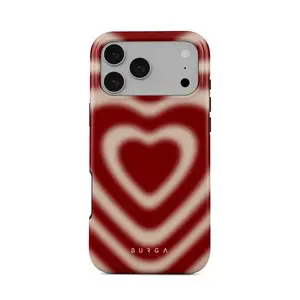 Valentine Heart Phone Case – Red & Cream Gradient Love Pattern, Romantic Aesthetic Cover, Slim Fit Shock Absorbing Edges, Anti-Scratch Finish, Lightweight Grip, Perfect Couple or Gift . Suitable for iPhone 17-11 Pro Max/Plus and  Samsung Galaxy S23-25