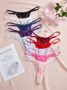 Women's Sexy Lace Adjustable Thong Panties 10 Pack, Summer Comfortable Lingerie Underwear Set, Stylish & Breathable Design, Fit, Womenswear, Breathable G String