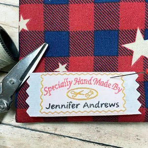Specially Hand Made By personalized woven fabric sewing and hobby labels for knitting sewing and handmade items