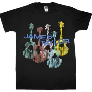 James Taylor Concert Tour Black Unisex T-Shirt One Side Print, Comfort Cotton, Casual Style, Short Sleeve Crew Neck Tee Gift