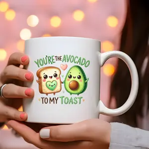 Avocado to My Toast Valentine's Day Mug, Gift for Foodies, Funny Coffee Cup, Kitchen Decor, Love Quote Tea Cup, Breakfast Lover Present