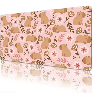 1 Pc, Cute Capybara Mouse Pad, 35.4 X 15.7 Inches, Thick and Durable Office and Home Workspace Pad, Suitable for Laptops, Keyboards and Mice, Office Mouse Pad, Artist Desk Mat