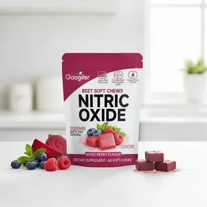 Beet Heart Chews, Nitric Oxide Support Soft Heart Chews, Energy Supplement with Grape Seed Extract & Beet Root Powder, 60 Count (Mixed Berry Flavor)