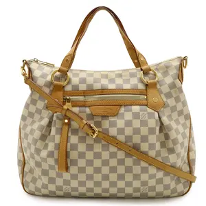 Pre-owned Louis Vuitton Canvas Shoulder Bags Evora MM Damier Azur 2way bag