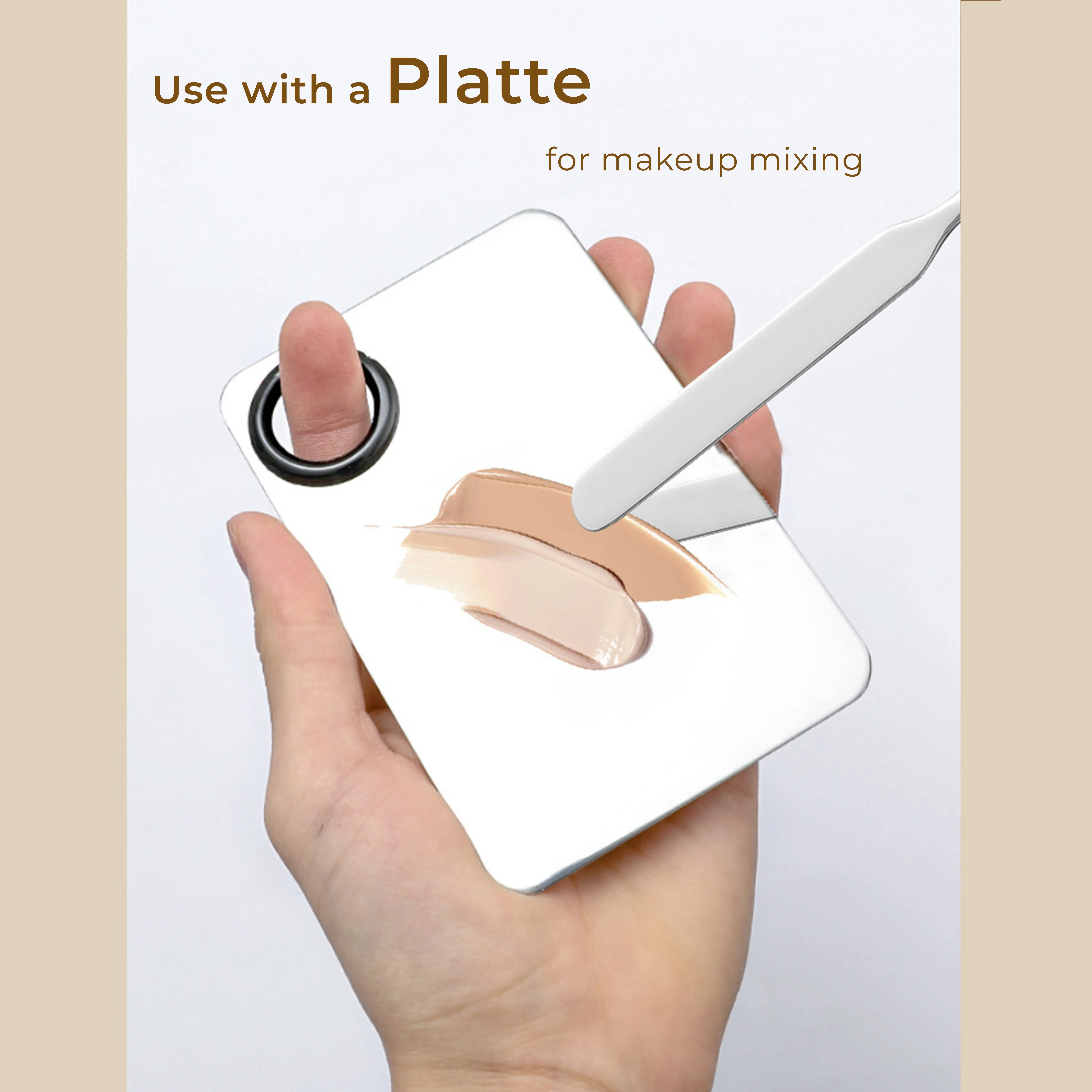 Makeup Spatula Set / Stainless Steel Foundation Color Korean Cosmetic White