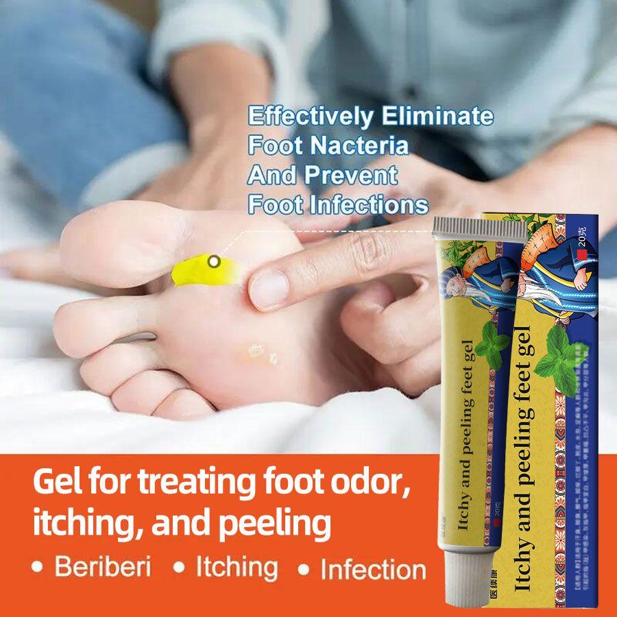 20g per tube Antibacterial gel for relieving itchy, smelly, peeling feet and tinea pedis. Mild, non-irritating, no hormones added. Specially designed for sweaty feet and erosive toes.