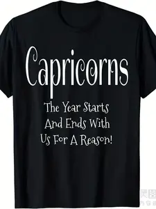 Capricorn Gifts Funny Dec Jan Birthday Astrology Zodiac Sign T-Shirt Same Style for Men And Women 2025 Summer Short-Sleeved Printed T-Shirt Pure 220G
