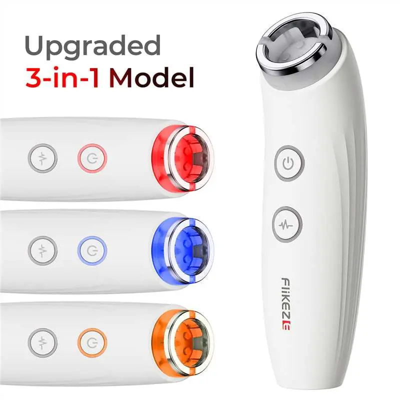 VacuLift-Trio 3-in-1 Facial Beauty Instrument - Pearl-White 3-in-1 Multi-Head Skin Care Device with Microcurrent Sculpting, Anti-Puffiness, Jawline-Tightening, Deep Vacuum Cupping, EMS Mode, Light Settings for Cellular Metabolism Boost