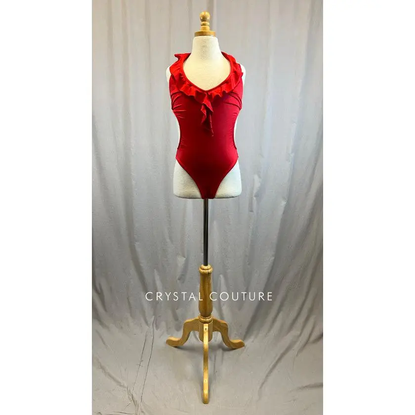*Brand New* Red Ruffle Cutout Leotard