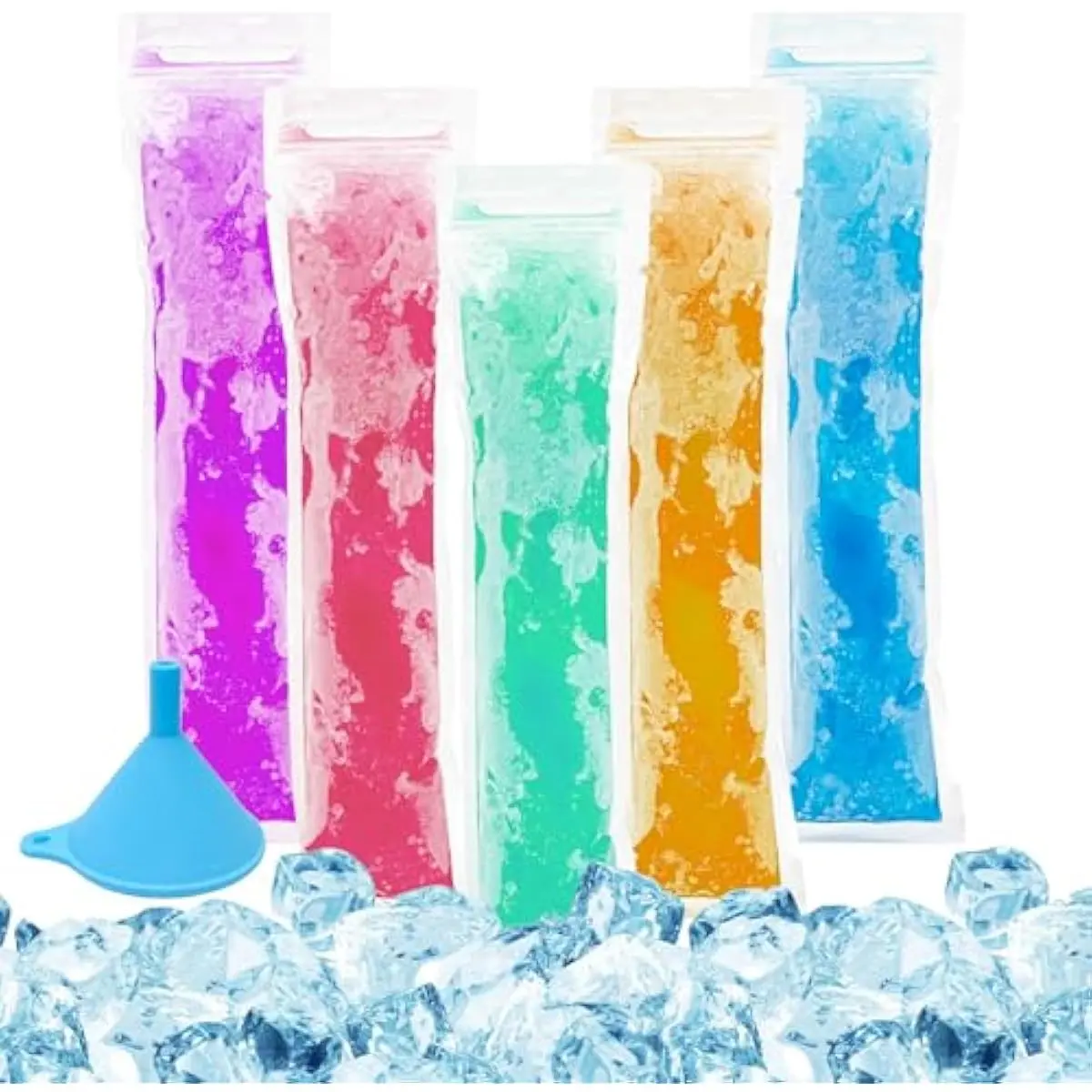 100 Sealable Bisphenol A (BPA)-Free Popsicle Bags - 230ml Kitchen Gadgets, Food Grade Mini Dessert Mold Lolly & Ice Cream Moulds, Disposable Plastic Tubes for Homemade Juice Smoothies, Picnics