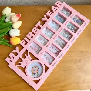 Baby Photo Frame, First Year Milestone Keepsake, Growth Memory Gift for Children, 0-12 Months Baby Commemorative Frame, Perfect for Newborns