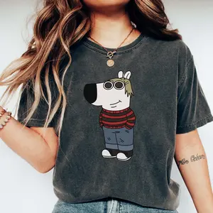 Indie Cartoon Shirt, Meme Cartoon Tee, Funny Dog Character Shirt