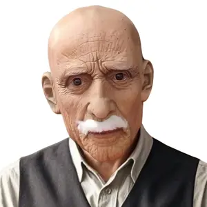 Old Man Mask, Bald Geezer Mask, Funny Man Face Cover, Halloween Party Supplies, Masquerade Props, Roleplay Ornament