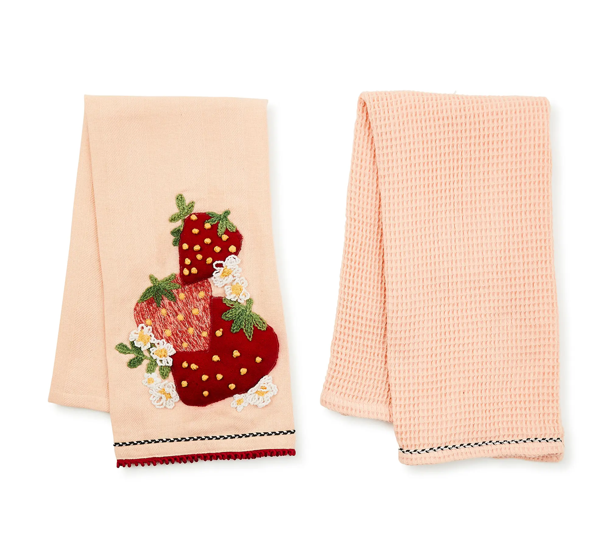 MacKenzie Childs Set of 2 Embroidered Dish Towels MacKenzie Childs Set of 2 Embroidered Dish Towels