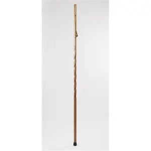 Brazos Walking Sticks 55 in. 1-Piece Solid Oak Twisted Trekker Hiking Stick - Brown, Natural Grain, Safety Grip, Twist Accent for Small Animal Health Support
