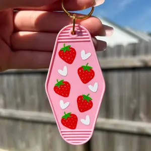 Strawberry Hearts Motel Keychain cute keychain