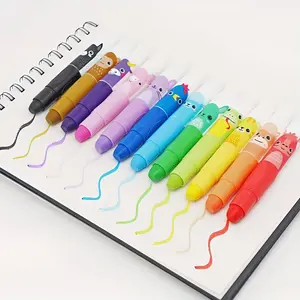 12 Color Cute Vibrant Twistable Design Crayons, Non-Toxic Washable Wax Sticks, Suitable for Kids Beginners, Creative Art Supplies