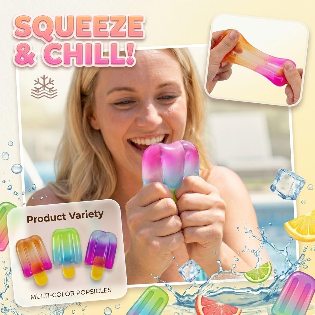 Ice Cream Squeeze Squishy, Summer Sensory Stress Relief, Malt Sugar Squishy Stress 2026 New Slow Rise Relief Fidget Sensory for Anxiety Stress Party Favors