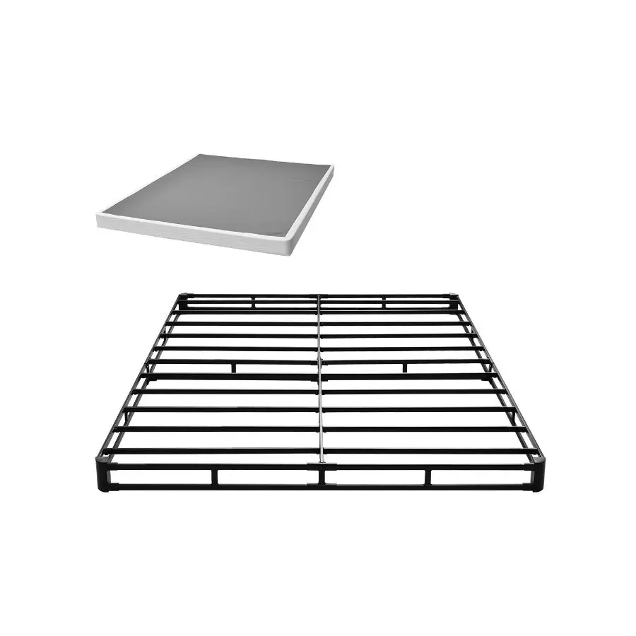 VEVOR Queen Size Durable Box Spring Mattress Foundation with Metal Frame, Machine Washable Cloth Cover, 4-in Height, 3500 lbs Max Weight Capacity, Easy Assembly, 79x59.5x4 inch Dimensions