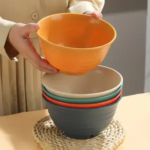 5pcs Durable Plastic Bowls, PP Material, Microwave & Dishwasher Safe, Large Lightweight Bowl Set for Salad, Soup, Noodles, Outdoor Travel School Picnic, Microwave Ramen Bowl, Salad Serving Bowls