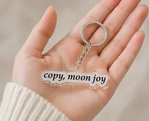 Moon Joy Quote Acrylic Keychain Space Trend Bag Charm Aesthetic Sci Fi Planet Ring Gift For Astronomy Lover