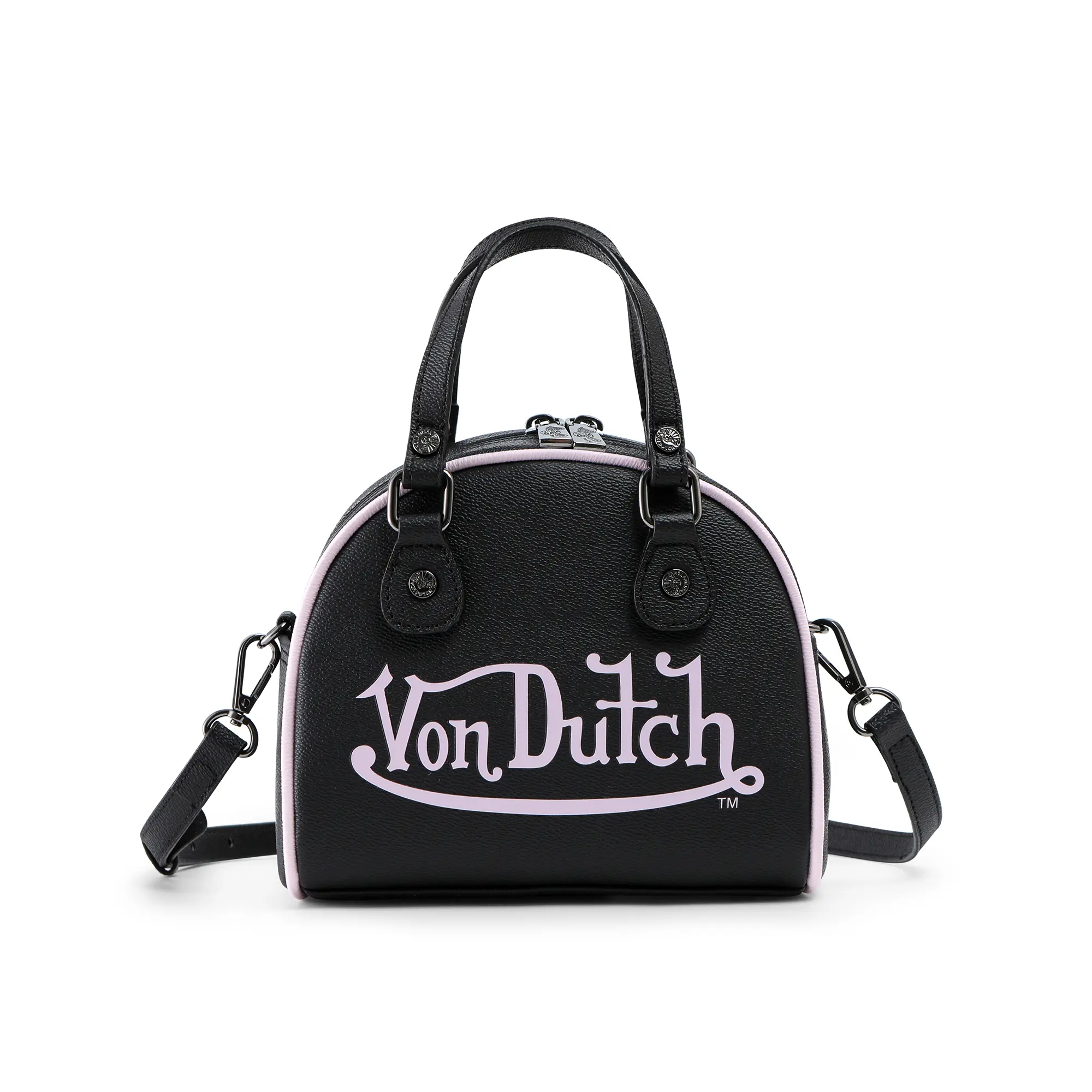 Black and Pink Two-Tone Bowling Bag