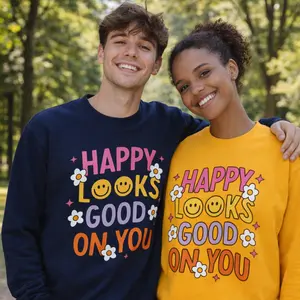 Smile | Happy Looks Good On You Crewneck