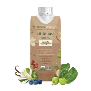 Nutrilite Organic Vanilla Meal Replacement Shake 12 Pack - Ready-to-Drink Plant Protein, Fiber & Daily Nutrition Support, 20g Protein, 5g Fiber, Vegan, Caffeine-Free, Healthcare, Vitamin