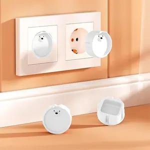 1/3/5Pcs Baby Safety Protection Socket Protective Cover Cute Cartoon Children Electric Shock Prevention Dust Protection Cover