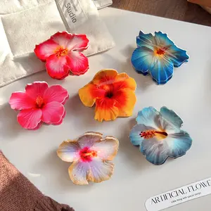 Hibiscus Flower Hair Claw Clips, Large Non Slip Floral Shark Hair Clips, Tropical Summer Resin Hair Accessories, Perfect Mother’s Day Gifts for Mom Her