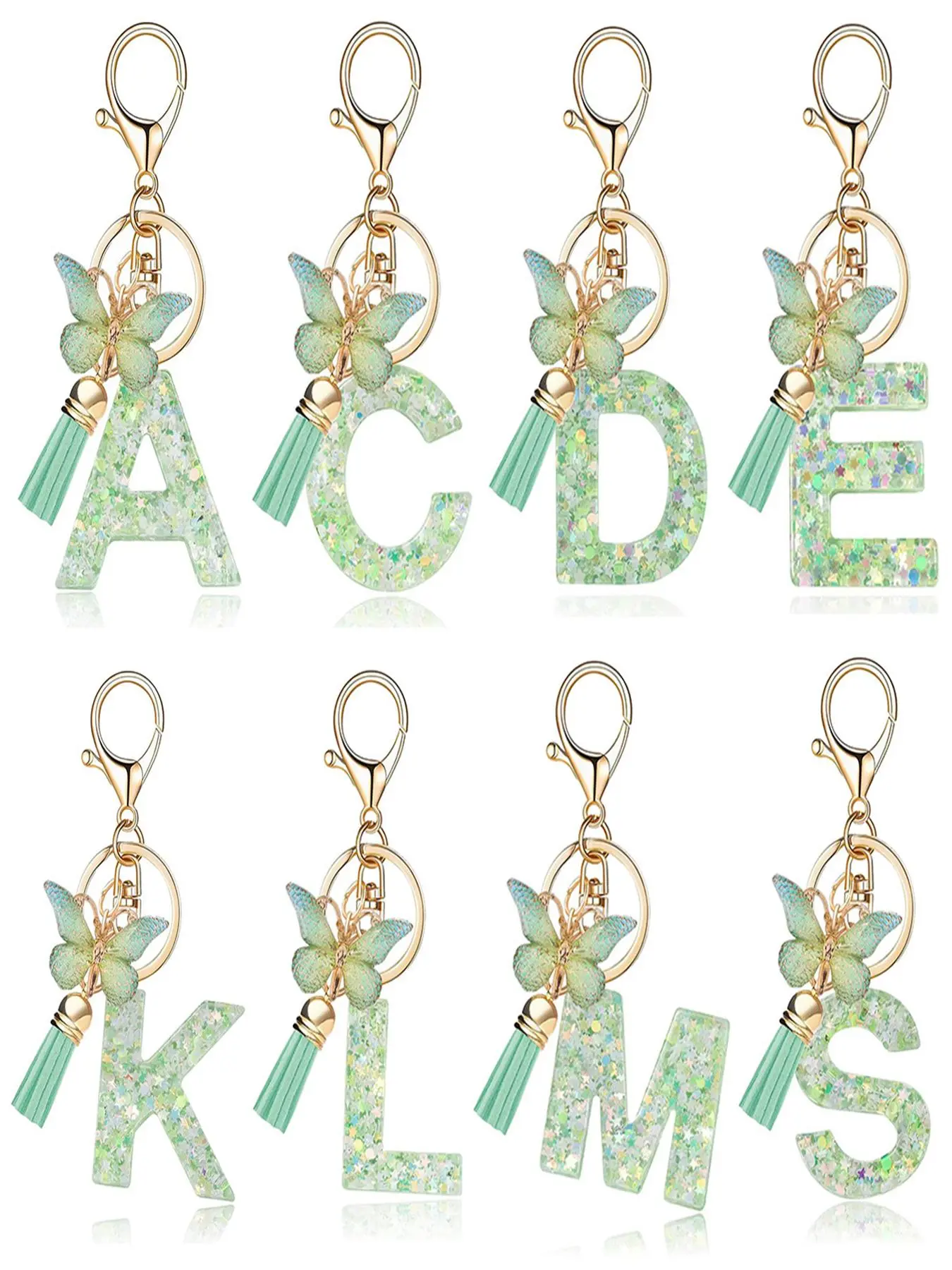 Initials Letter Design Keychain, Trendy Cute Keychain, Stylish Keychain, Cute Butterfly & Tassel Decor Keychain for Women & Girls, Fashion Accessories for Bag, Car, Phone Decor, Keychain For Bags, Stylish Keyring