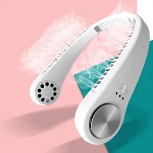 Portable Neck Turbo Fan - Hands-Free Mobile Air Cooler with Blades, USB-C Rechargeable, Button-Controlled Fast Charging Household Electric Appliance