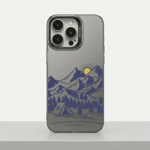 Mountain & Tent Camping Scenery Phone Case Compatible with iPhone 17 16 15 14 13 12 11 Pro Promax Plus Air Shockproof on-Yellowing Military-Grade Drop-Proof atch-Ultra Thin Lightweight EDCS0521678M76733