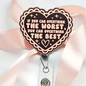 If You Can Overthink the Worst Badge Reel with Swivel Clip - Engraved Acrylic Topper - Retractable - Mental Health Badge Reel for Nurses