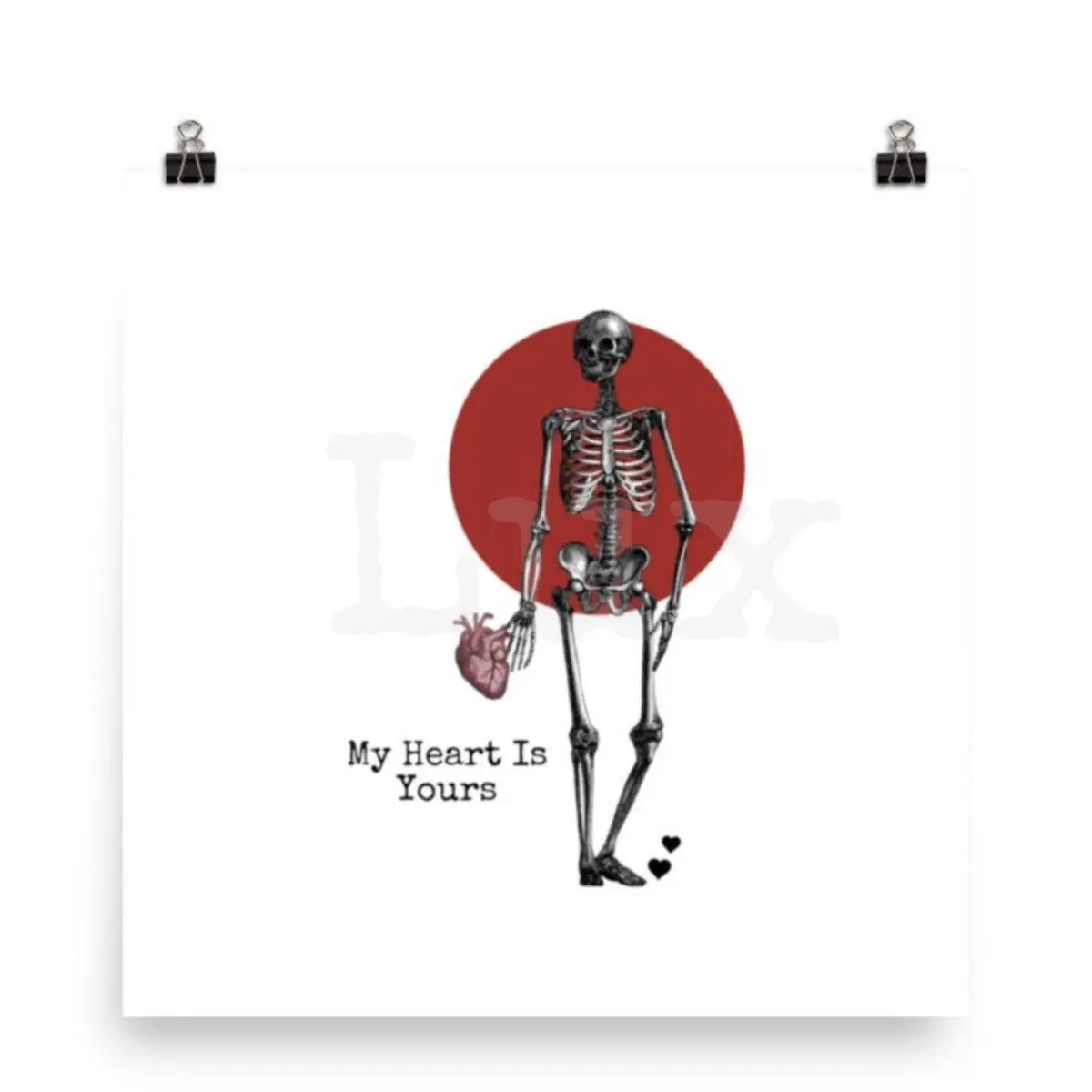 Poster Wall Ornaments Decoration Artistic Decor skeleton valentines gift Anatomical heart Room Matte Photo love death anniversary engagement goth punk gothic boyfriend girlfriend gift Be Mine