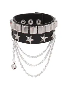 Gothic Star Y2K Bracelet Set Stackable Bracelets Bracelets Stack for Women & Men, Casual PU Jewelry for Parties & Daily Wear, Perfect Gift for Birthdays & Holidays, Gothic Witch Jewelry