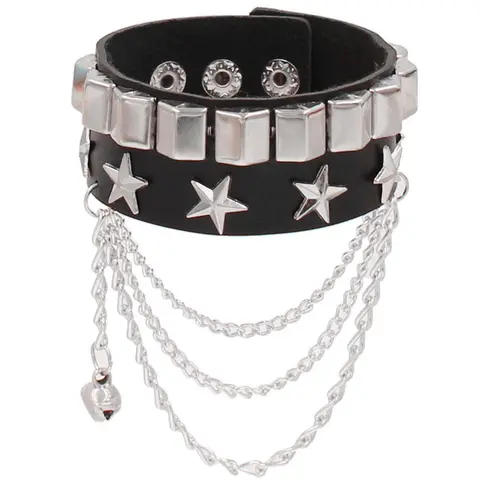 Gothic Star Y2K Bracelet Set Stackable Bracelets Bracelets Stack for Women & Men, Gothic Style Casual PU Jewelry for Parties & Daily Wear, Perfect Gift for Birthdays & Holidays, Gothic Witch Jewelry