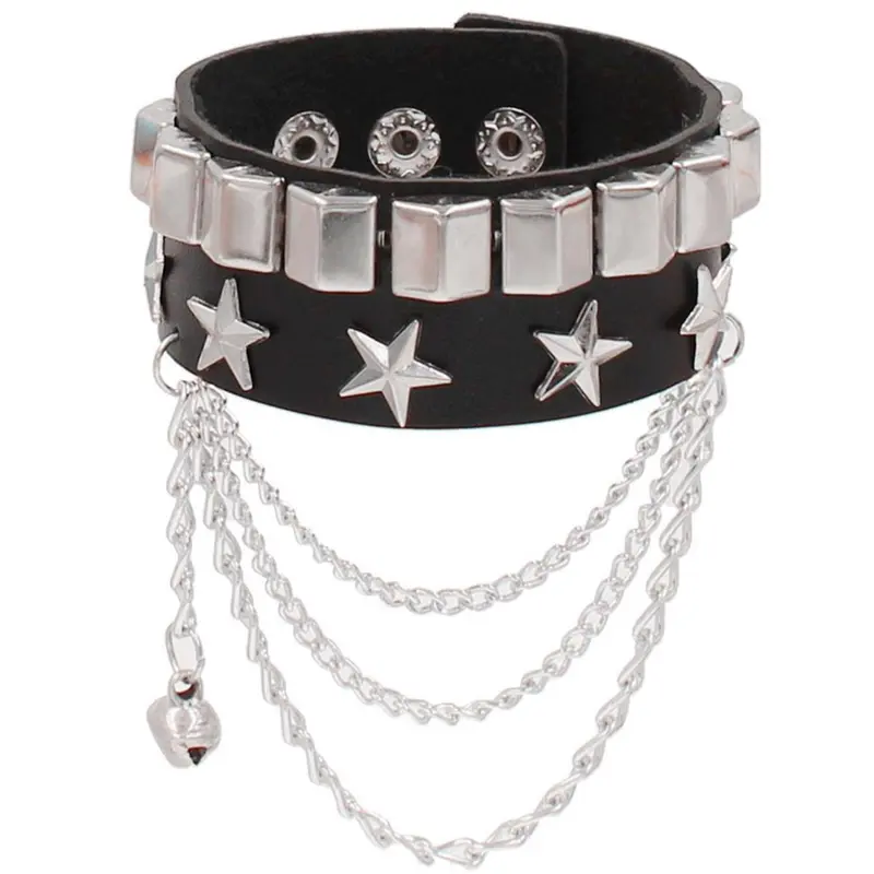 Gothic Star Y2K Bracelet Set Stackable Bracelets Bracelets Stack for Women & Men, Gothic Style Casual PU Jewelry for Parties & Daily Wear, Perfect Gift for Birthdays & Holidays, Gothic Witch Jewelry