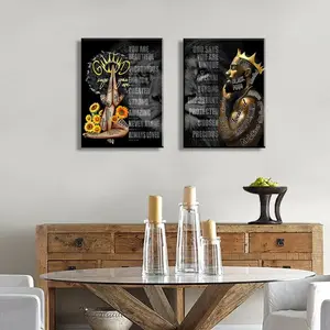 2pcs/set  Unframed Black King and Queen Wall Art Black Couple African American Male Portrait Wall Art Black Male Art African King Post