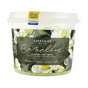 Evershine 5D Laundry Detergent Pods - Camellia Scent, 30-Day Long Lasting Fragrance, Antibacterial, Stain Removal, Color Protection, Softening - All-in-One Laundry Solution